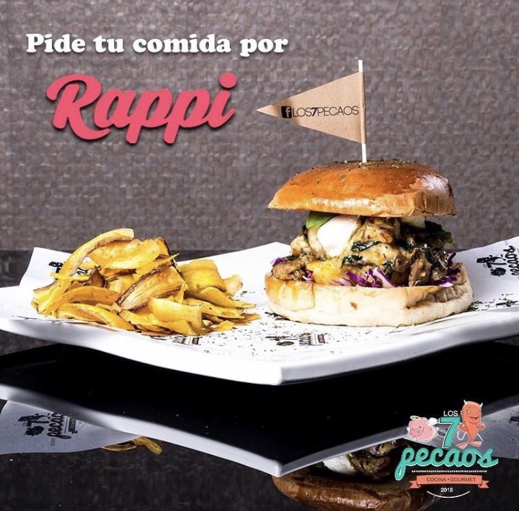 los7pecaos's tweet photo. Recuerda pedir a domicilio tu comida favorita de Los 7 Pecaos, a través de la plataforma de #Rappi 🛵🍔😈😋 
Para consultar nuestro menú visita 📲 https://t.co/nvBSAgFEDx

#Los7Pecaos #restaurante #comidagourmet #food #delivery #rappi #foodlover #foodlovers #hamburger🍔 https://t.co/E8pmJfV1sA
