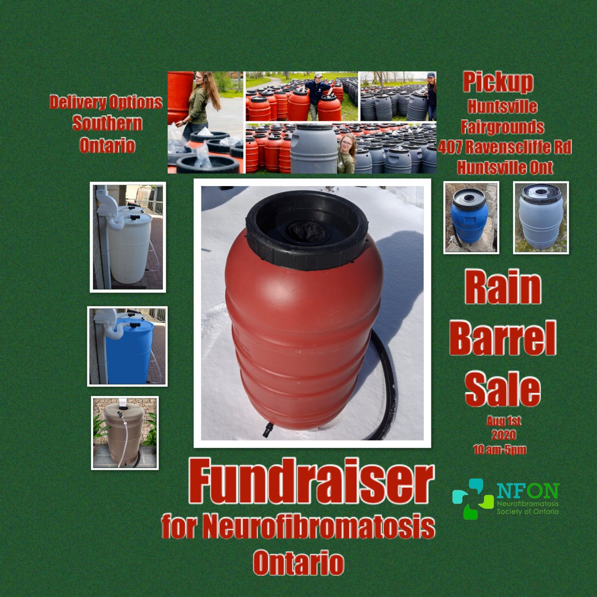 nfontario's tweet photo. Rain Barrel Fundraiser for Neurofibromatosis Ontario in #Muskoka Optional Delivery in southern #Ontario You can shop online here : https://t.co/CiBlGeFlPn https://t.co/PjUsSCuTvK