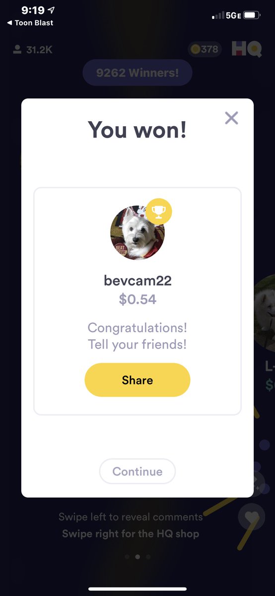 bevcam's tweet photo. @hqtrivia https://t.co/c71vJNvUcz