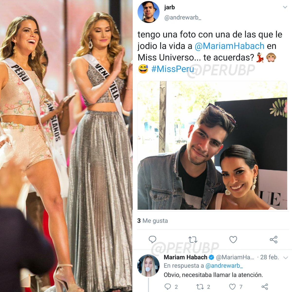 perubp's tweet photo. #missuniverse Estás fueron las palabras de #mariamhabach contra la #missperu #Valeriapiazza https://t.co/Tg2vFwkQVk