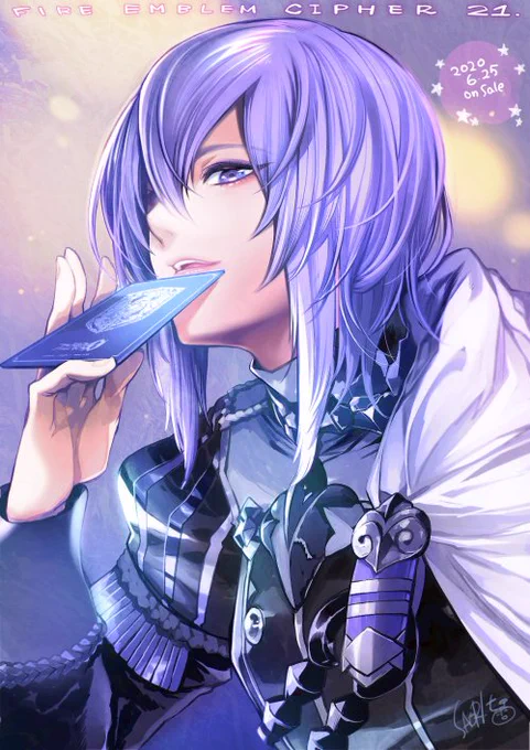 本日発売のファイアーエムブレム0(サイファ)第21弾[劫火の嵐]にて「薄闇を統べる者 ユーリス」「灰狼の学級のリーダー ユーリス」を描かせていただきました^^ Thank you for looking at my illustrations?
https://t.co/JhPSCurp3c  #FEcipher  #FE3H 