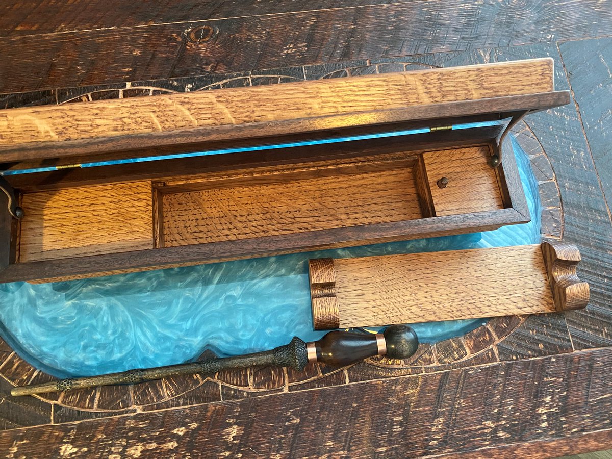 May I introduce... The Wand Box!! Link to the video tour: youtu.be/1EVYMd84790

Link to the product listing: etsy.me/37W320W
.
.
.

Don’t pay attention to these, they just help us grow!  #wandcraft #wizard #compartment #cosplay #woodwork #woodworkcraft #hidden