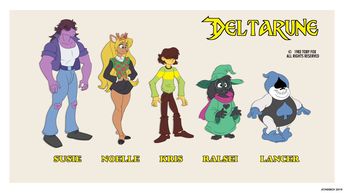 Here's some early Deltarune fan art and WIP for the animation Im doing as if Deltarune was made as a Dragon's Lair arcadeand will be complete very soon.

#deltarune #laserdisc #dragonslair #noelle #retro #deltarunefanart #kris #ralsei #susie #lancer

x.com/Atariboy1/stat…