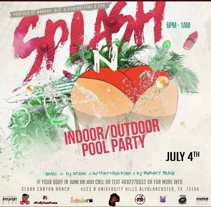 _alexiaalexia's tweet photo. July 4th Dallas,tx I hope yโall ready! #SplashNAss https://t.co/bJAORZ9IHL