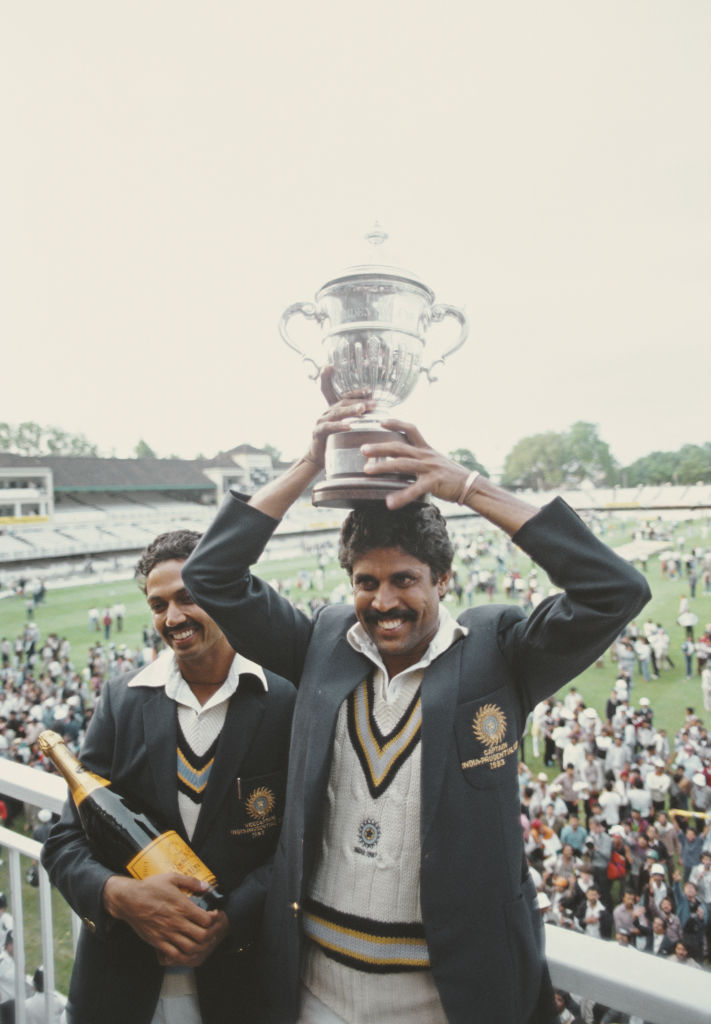 cricbuzz's tweet photo. #OnThisDay in 1983, Kapil Dev's India achieved the unthinkable 🔥🔥

They defended 183 against two-time champions West Indies to clinch their first-ever World Cup title https://t.co/QmH55Bjam2 https://t.co/aPPzAwER71