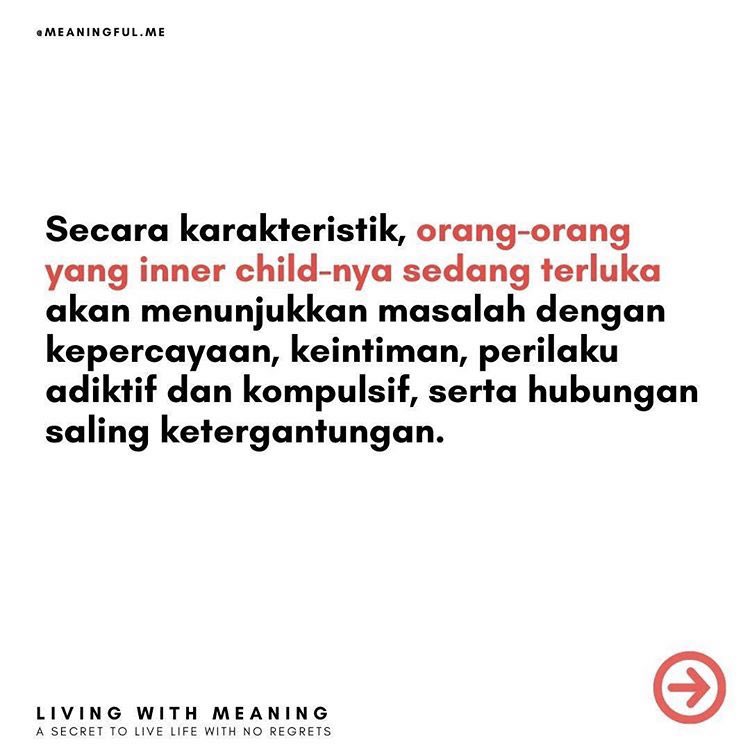 Luka batin yang dimiliki inner child akan termanifestasi dalam beragam bentuk defense mechanism.Menyadari pemantik, menyadari defense mechanism, adalah langkah awal mengenali luka batin di dalam inner child.