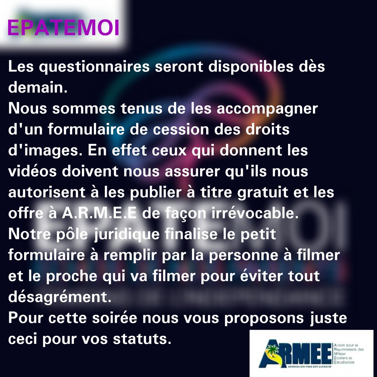 A.R.M.E.E Asbl (@armee_epatemoi) on Twitter photo 