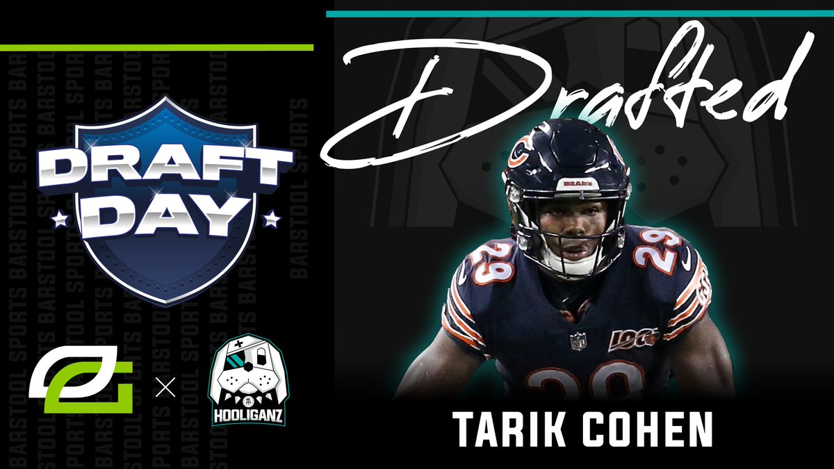 stoolhooliganz's tweet image. WITH THE 1ST PICK IN THE @OpTicGaming X @stoolhooliganz DRAFT DAY TOURNAMENT

@hen_ease selects @TarikCohen 

Draft live now: twitch.tv/barstoolsports 

#BeUncommon