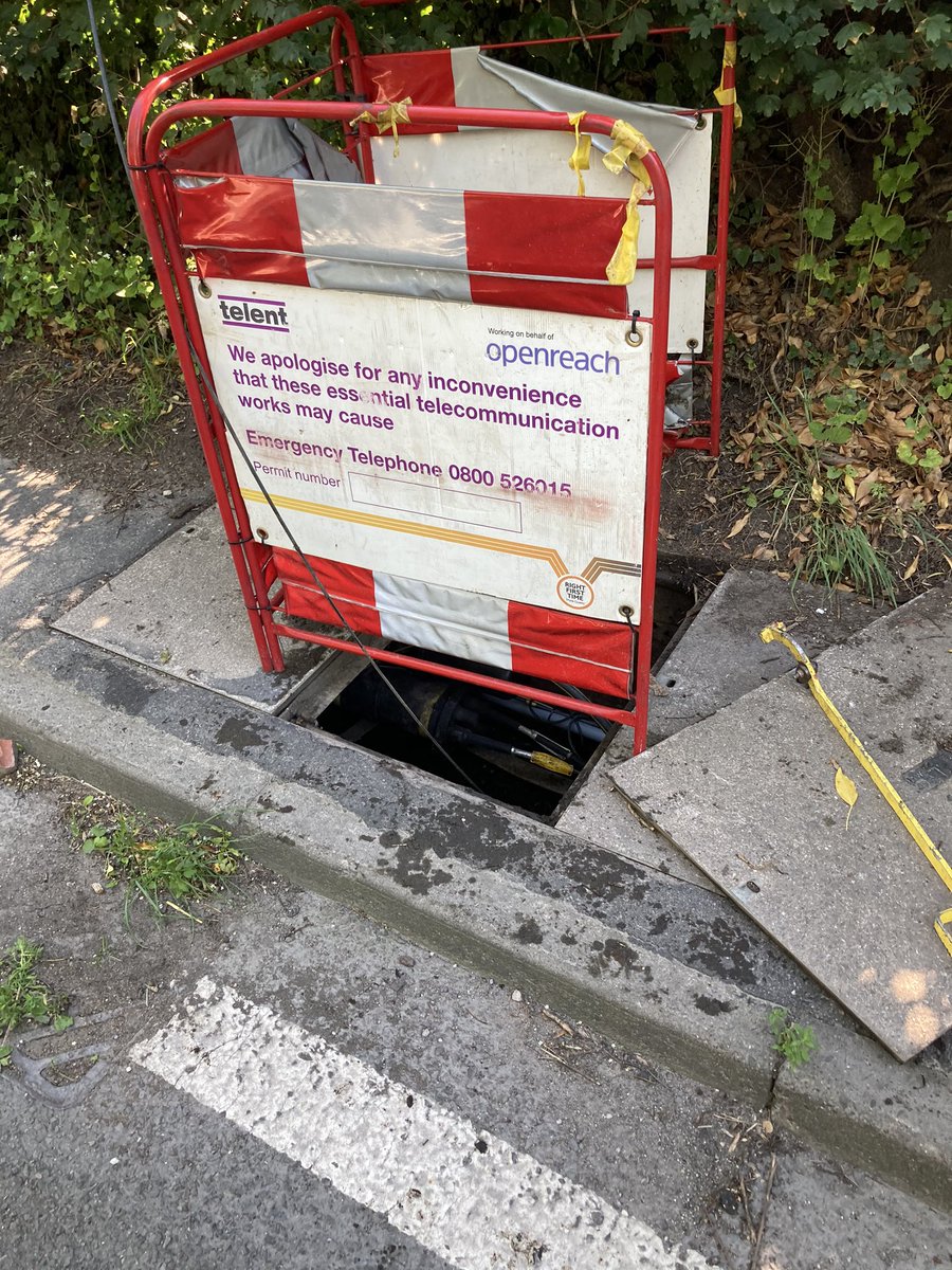 It’s bad enough that I have to risk my children’s lives each day to walk to school along the dangerous A515, but then thoughtlessness from <a href="/WeAreOpenreach/">Openreach</a> means we have to somehow step out into the road &amp; try not to die to get past this. No pavement opposite. Fuming.