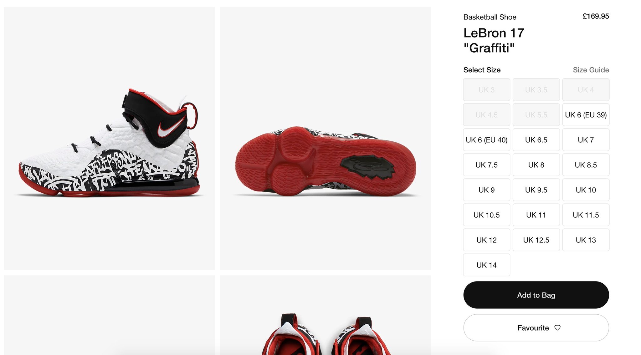 lebron 17 graffiti size 12