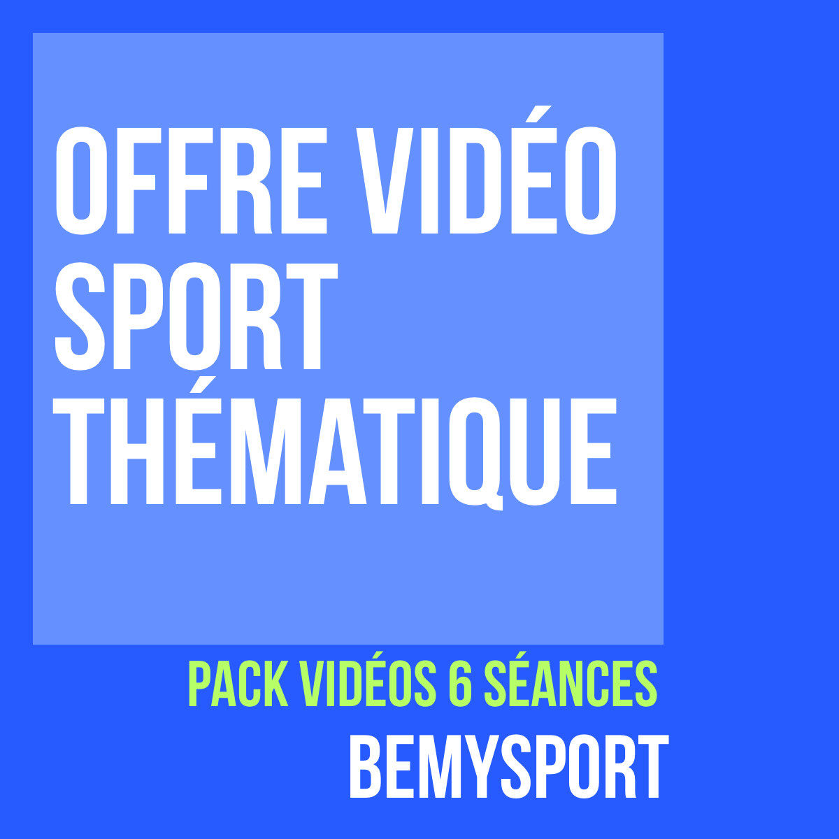 [Offre Vidéo_BeMySport]

✅Pack 6 vidéos 
✅Depuis n’importe quel lieu (domicile, en déplacement…)
✅Vidéos de 5 à 10min 
✅Nbre de participants illimité
✅Vidéos dispo 3 mois.

👉100% personnalisable : Vous choisissez le ou les thèmes

✅lnkd.in/dpGxDQS
✅06.62.27.69.69