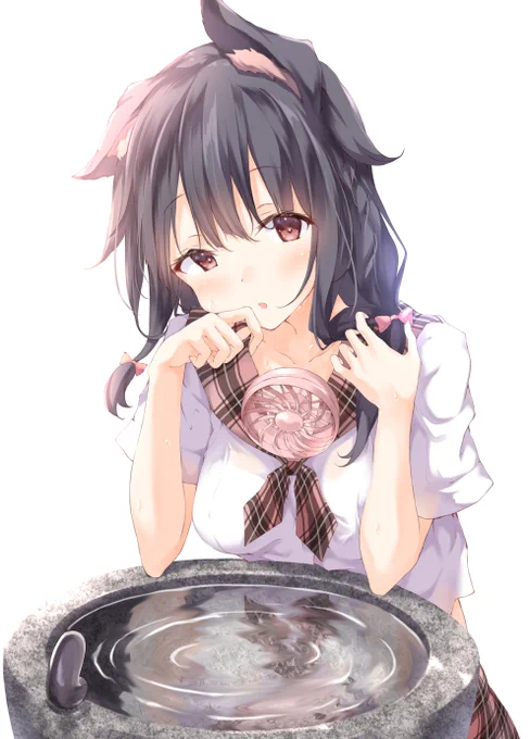 蒸して、暑くて、水分補給 