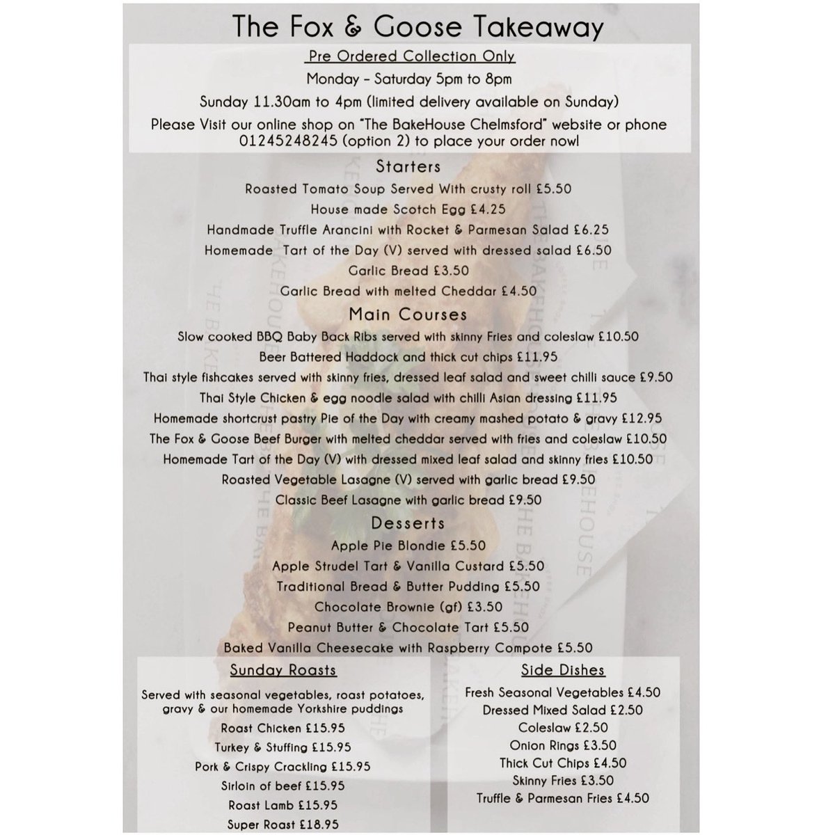 What meal have you most been looking forward to enjoying? We hope you can spot it on our Takeaway menu.. 😋
————————————————————
☎️ 01245 248245 (option 2) 
Or see our <a href="/TheBakeHouse3/">The BakeHouse</a> Online Shop!