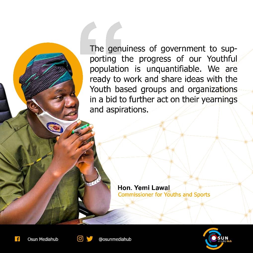 unscriptedjoy's tweet photo. @StateofOsun To Setup Database For Youth Enagement, Empowerment. 

Cc @GboyegaOyetola https://t.co/KY2LG0Zjsn