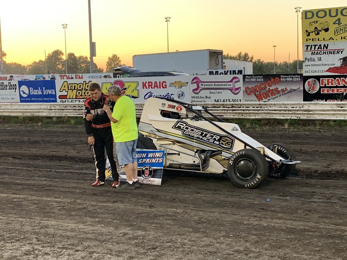 IA_DirtRacing's tweet photo. Southern Iowa Speedway June 24th, 2020 feature winners 

Sport Mods - 30M Maguire DeJong 
Stock Cars - 14 Derrick Agee 
Hobby Stocks - 10G Dustin Griffiths 
Sport Compacts - 52 Billy Cain 
Non Winged Sprint Cars - 67 Jonathan Hughes https://t.co/g0cTLXVztR
