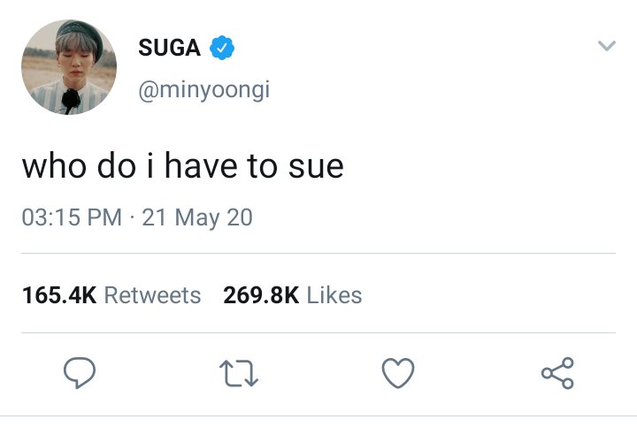 16 — poor yoongi doesn't know who to sue 