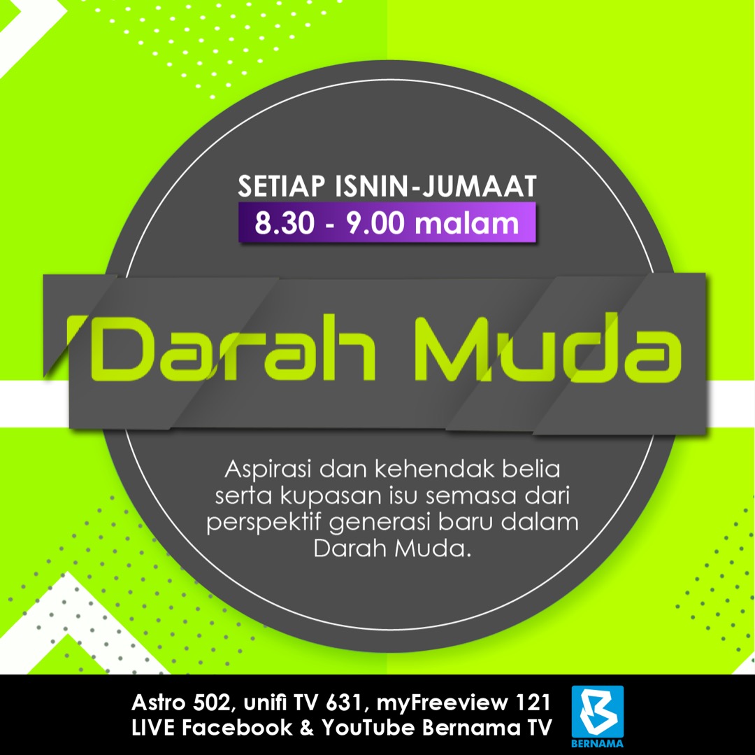BernamaTV's tweet image. DARAH MUDA | Isnin - Jumaat | 8.30 malam

Tonton di Astro 502, unifi TV 631, myFreeview 121, LIVE Facebook &amp;amp; Youtube Bernama TV. 

#darahmuda #anakmuda #milenium #bernamatv #alafbaharu