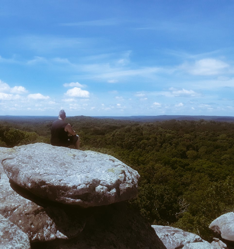 Finding a little peace. The view is worth the effort.