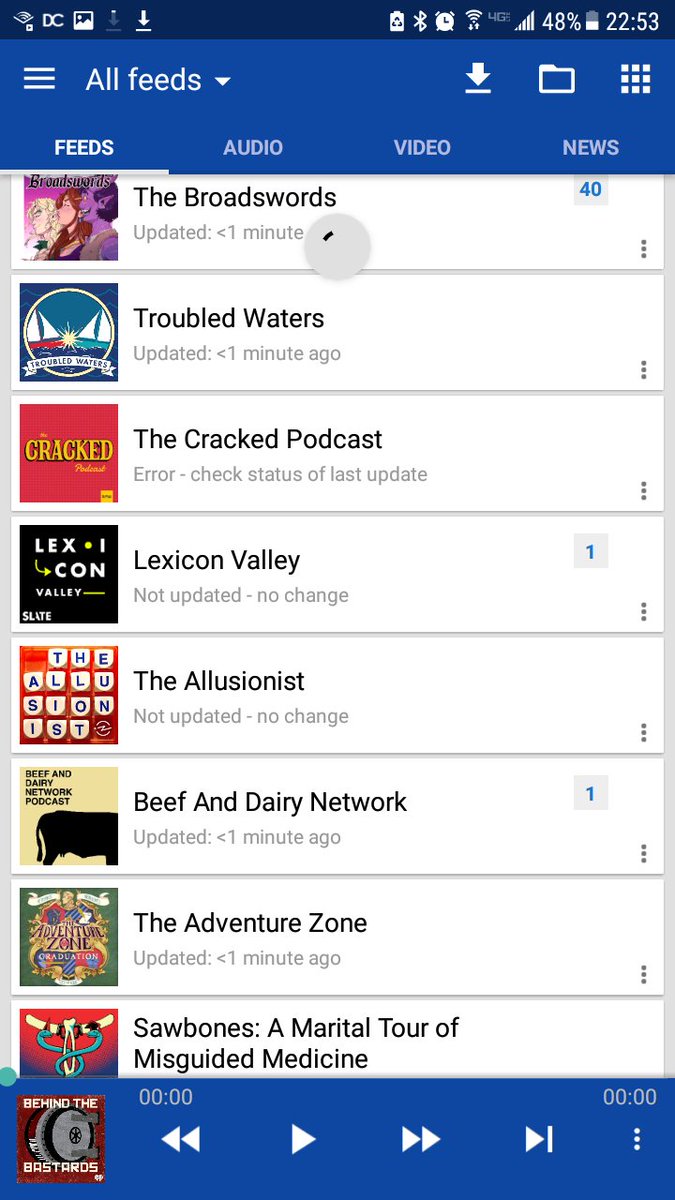 I have, in order to stay functional, dozens of podcasts that are running at 1.3-2 times speed, depending on my brain.In my ear.At all times.At work, doing chores, playing games. I'll stop them if I'm talking to someone, that's it.Data. Always. Constantly.