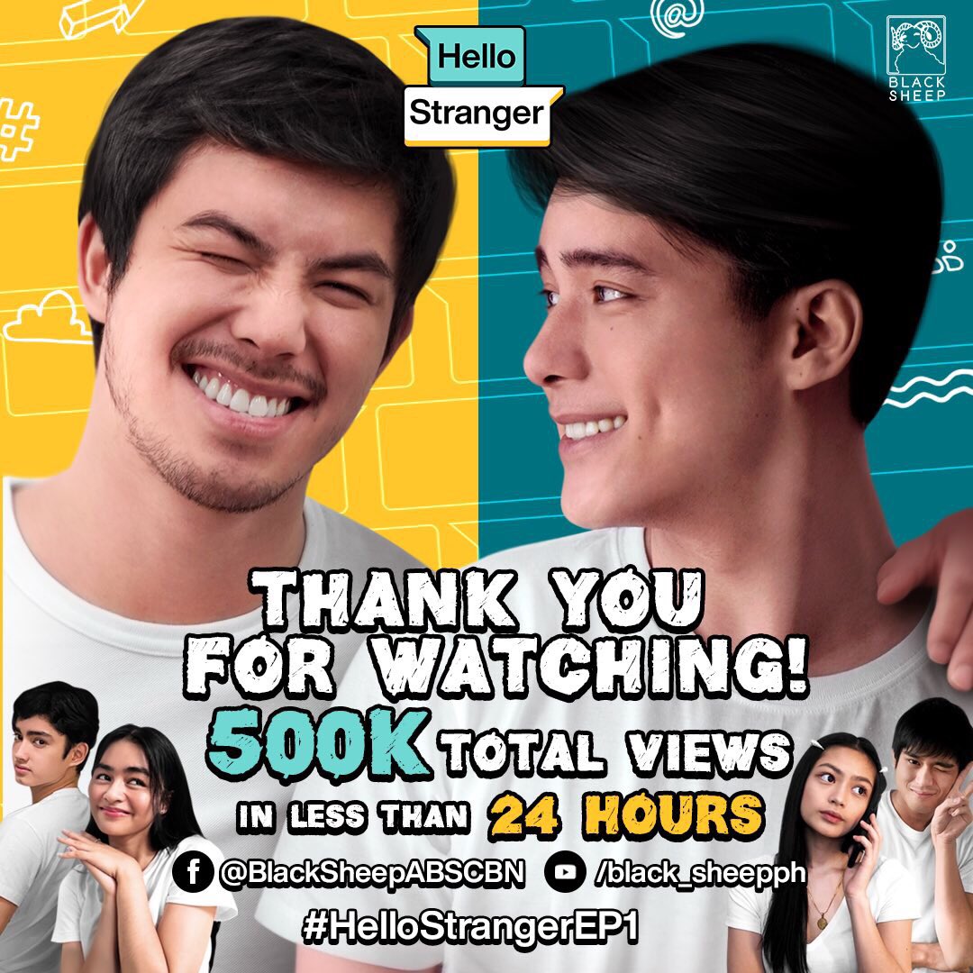 starmagicphils's tweet image. OVER 500K views in 16 HOURS! We’re so thankful for all the love you’ve given us for #HelloStrangerEP1. Keep on sharing it with your friends and we’ll see you again next week! 🖤