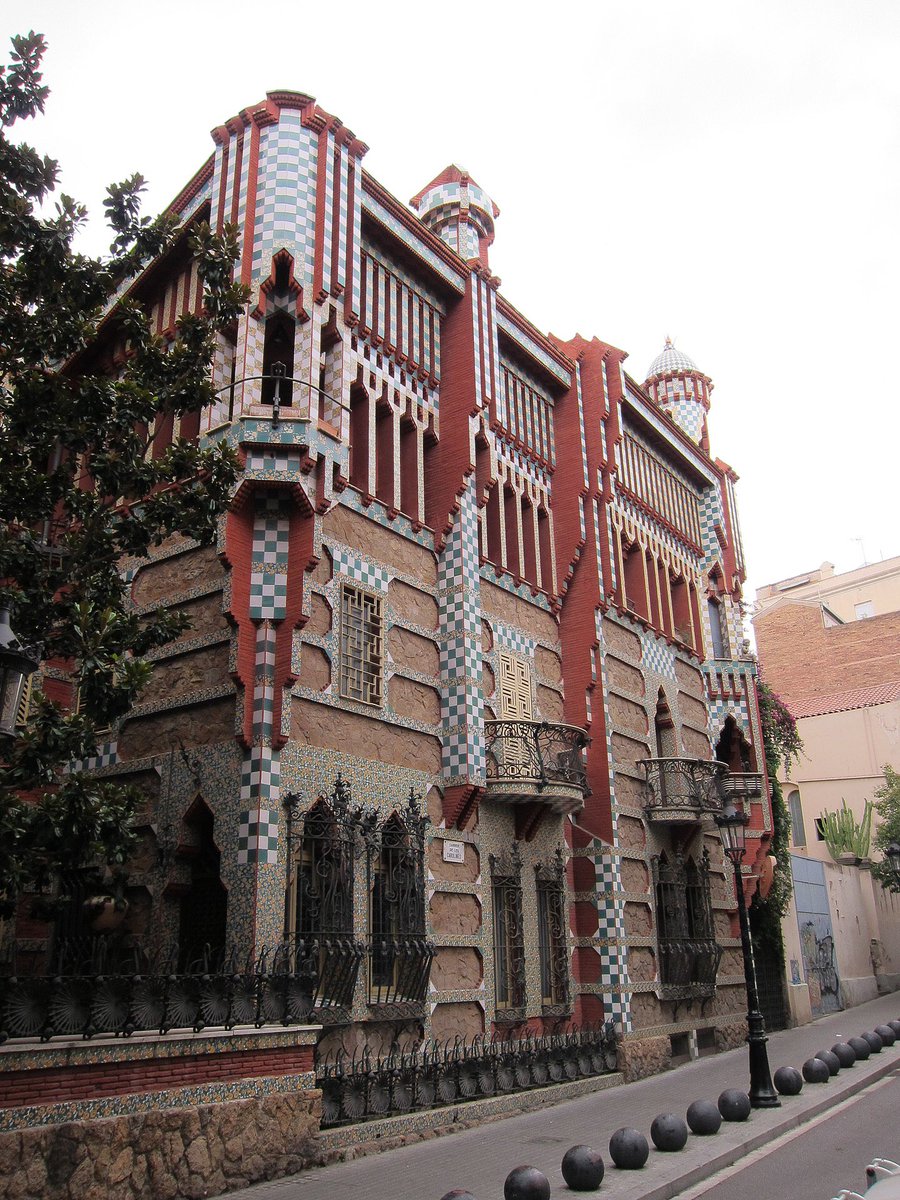 Casa Vicens in Barcelona, designed by Antoni Gaudí, now a museum. It is located in the neighbourhood of Gràcia on Carrer de les Carolines, 20-26. It is considered one of the first buildings of Art Nouveau and was the first house designed by Gaudí.