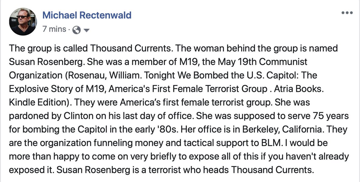 Anyone heard of "Thousand currents" before? Susan Rosenberg