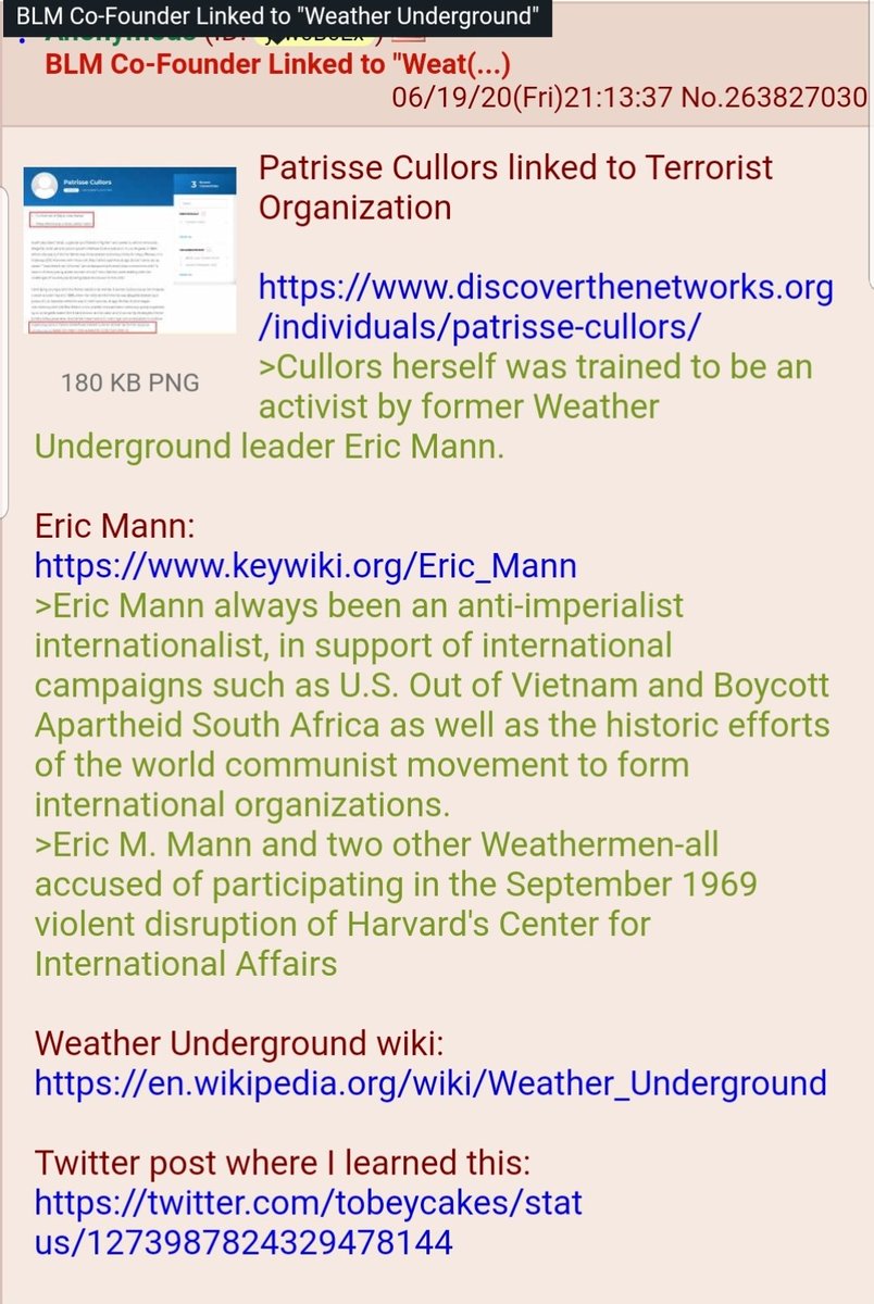 BLM Co-Founder linked to the Weather Underground