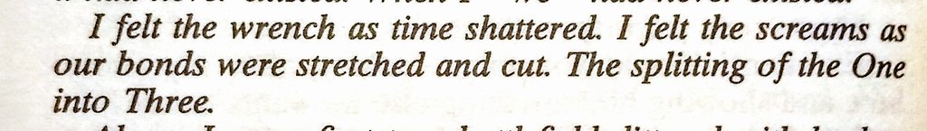 Yeah, the monster in this book is very unsubtly built on Hindu mythology. Not exactly the richest understanding or engagement with the triumvirate concept, but then, realistically, what can I expect?