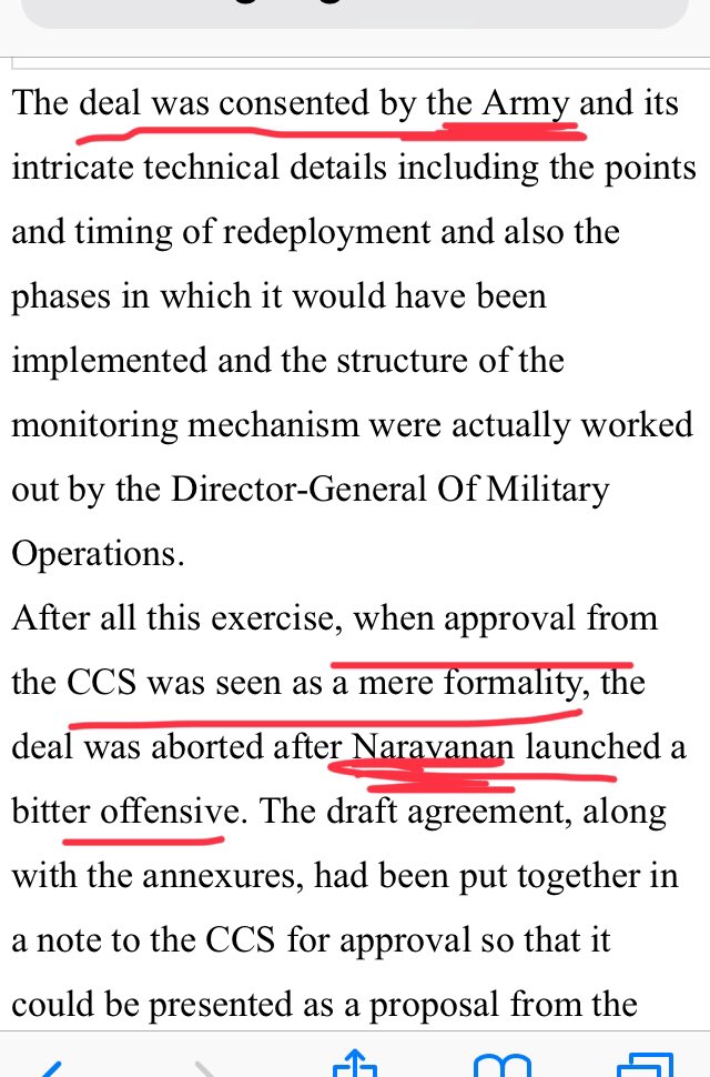 1/3 Now that a pandemonium has been created over gifting SIACHEN to Pak, let me show u the other side of the story frm a report in 2017 ~ARMY and PM (Manmohan singh) had agreed to the deal (pic 2). ~It ws only n only the NSA MK Narayan who objected to it. (Pic 2)