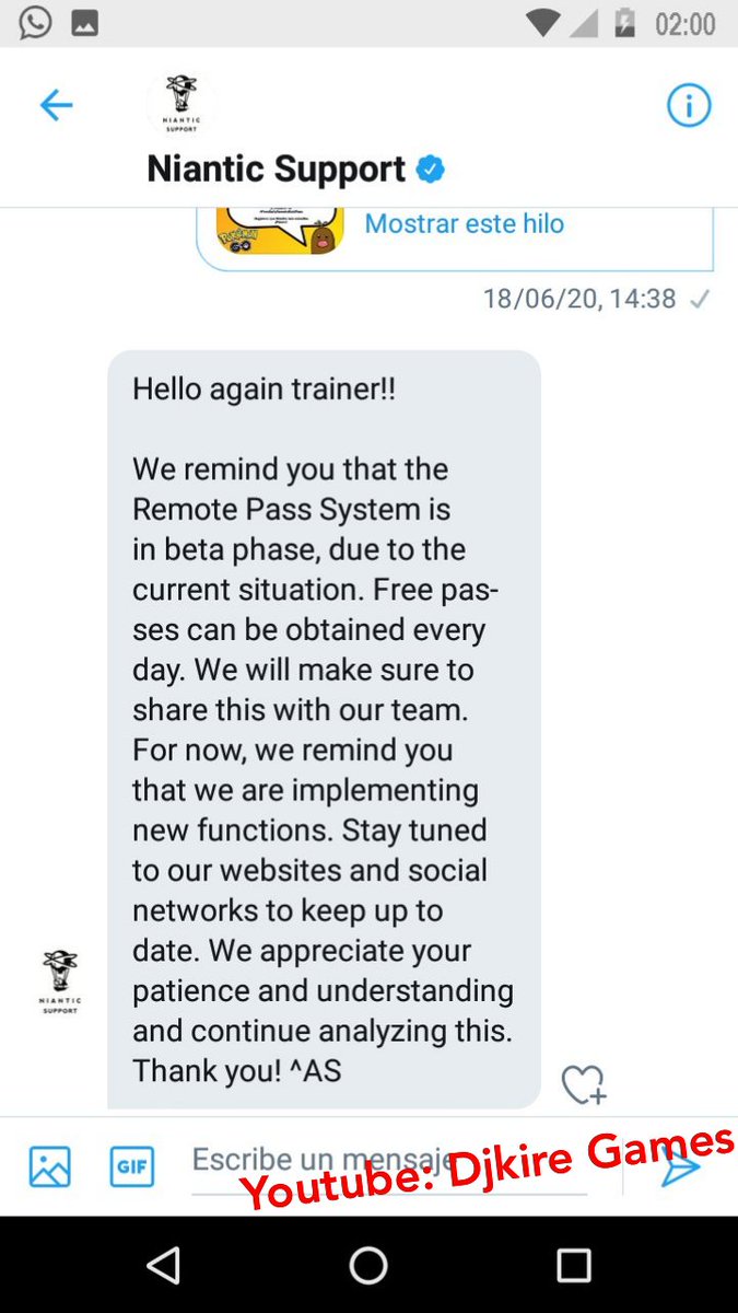 DjkireGames's tweet image. RT A la Inedita y "me vale reapuesta de Niantic" 
La Respuesta de #NianticHelp de #pokemongo traduccion en hilo. Gracias 🙄 #freedailyremoteraidpass #RemoteRaid  gracias por el Apoyo a todos @EstherAsuka @TeamRocketFake @DracoGames90 @8BitCR  @LonssoPlays