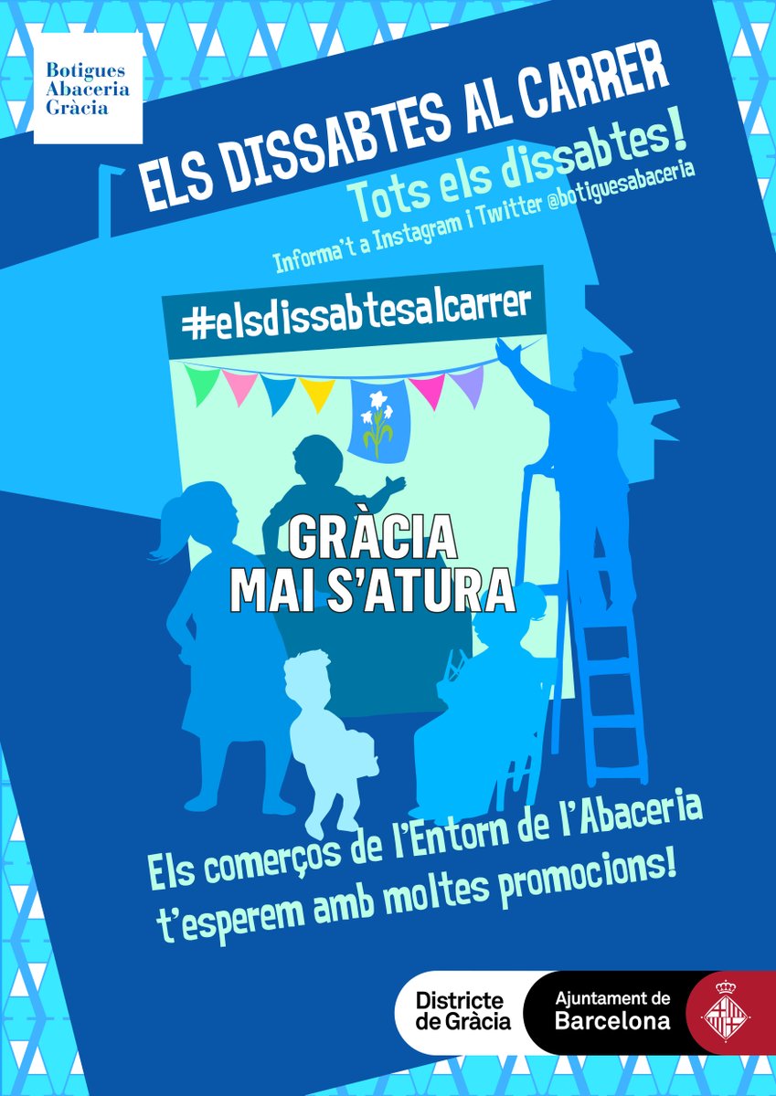 Coneixes la campanya per fomentar el comerç de l'entorn del #MercatAbaceria (Travessera de Gràcia, Torrijos, Puigmartí, Mare de Déu)?

✔️Promocions
✔️Concurs d'endevinalles
✔️Vals descompte

ajuntament.barcelona.cat/gracia/ca/noti… #elsdissabtesalcarrer <a href="/botiguesabaceri/">botiguesabaceria</a> #Gràciaambelcomerç