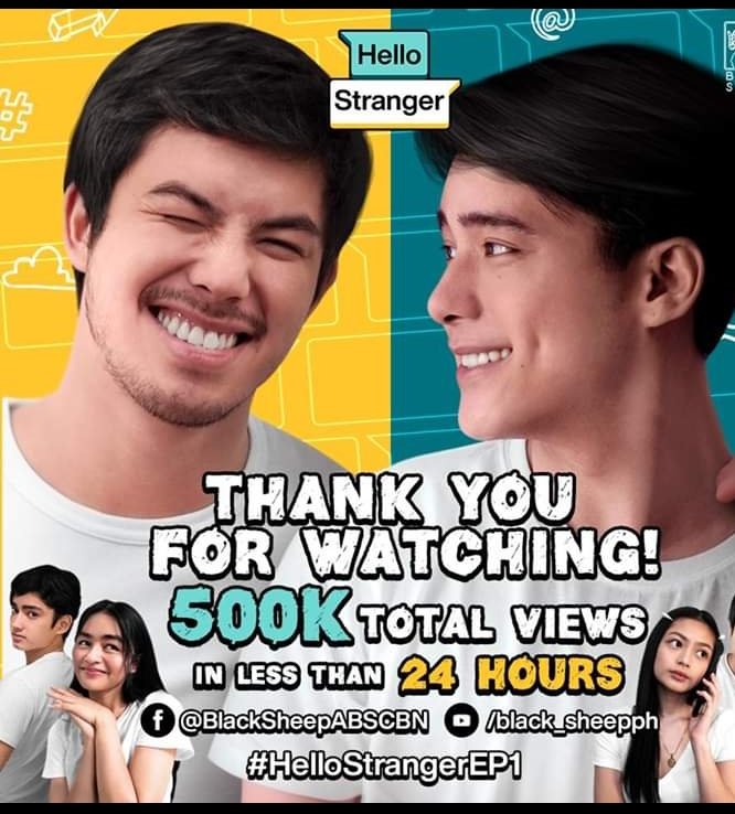 tonystroopdgte's tweet image. Hello, strangers! Happy 500k total views sa #HelloStrangerEP1. Thank you so much po sa lahat ng nanood at manonood pa. Let's help #XavMi reach 1M views before the next episode! Kaya ba? Kayanin natin. See you next week!
@Black_SheepPH @tonythesharky @imJCAlcantara @vivoree