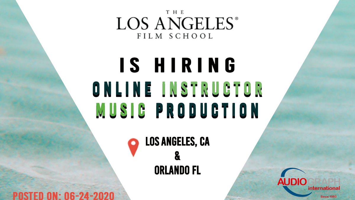 ChilitosAGI's tweet photo. The Los Angeles Film School is hiring online instructor - Music Production. Break a leg. Apply here 
Sony Music keeps looking for Sound Designer. Apply here 
https://t.co/bzboFILLnV https://t.co/JI825lhB79