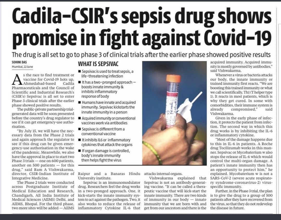 Another good news of @CSIR_IND efforts against #COVID19India