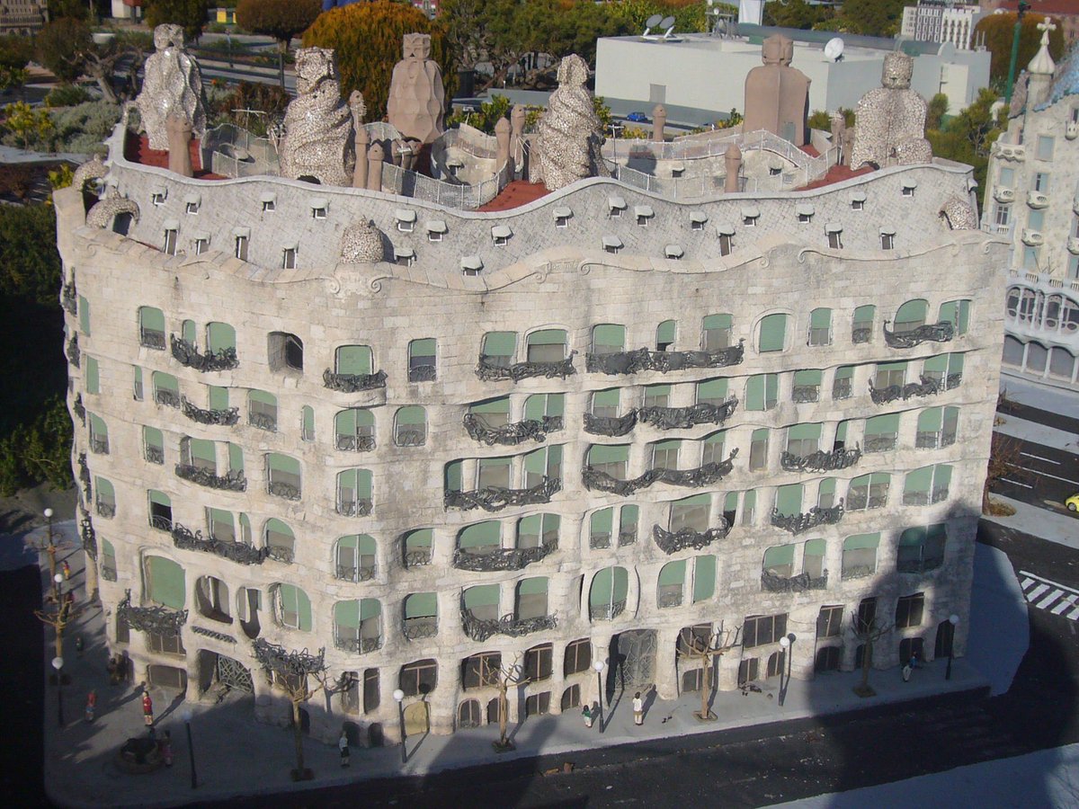 Casa Milà popularly known as La Pedrera or "The stone quarry", a reference to its unconventional rough-hewn appearance, is a modernist building in Barcelona. It was the last private residence designed by architect Antoni Gaudí and was built between 1906 and 1912.
