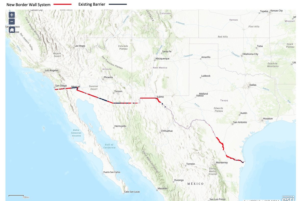 Except we DO.Red = NEW border wallLook at the legend at the bottom. Looks like about 500 miles of NEW wall.Not 3 miles, Ann.This isn't a state secret.