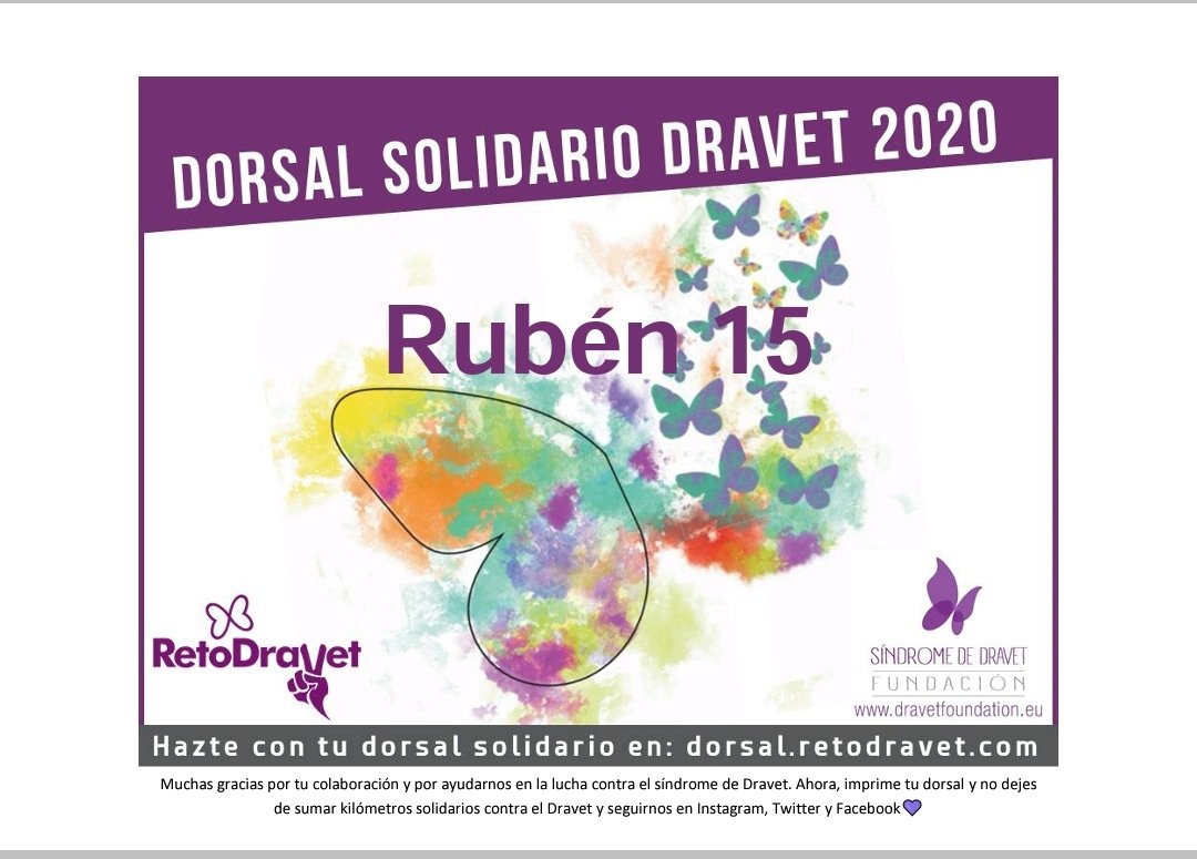 Como no podría ser de otra manera, ya tengo mi dorsal!!! Otro año más!!! @RetoDravet @FundacionDravet #SindromeDeDravet #DorsalSolidario2020