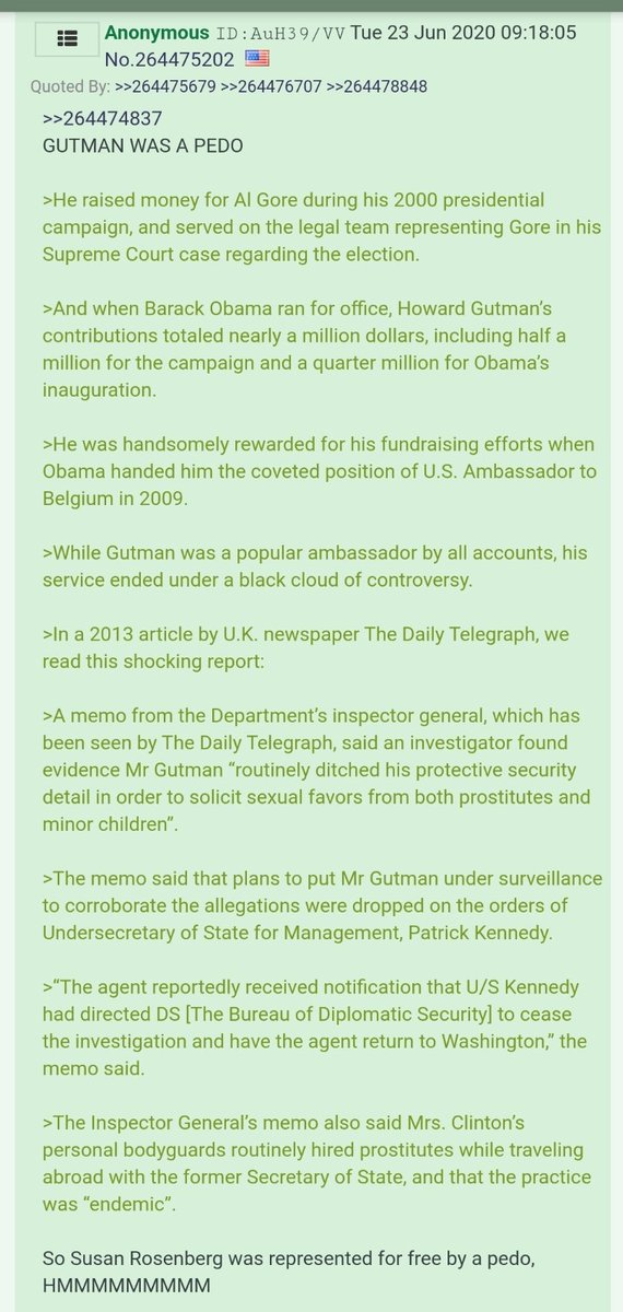 Susan Rosenberg was represented by Gutman who was a child lover.