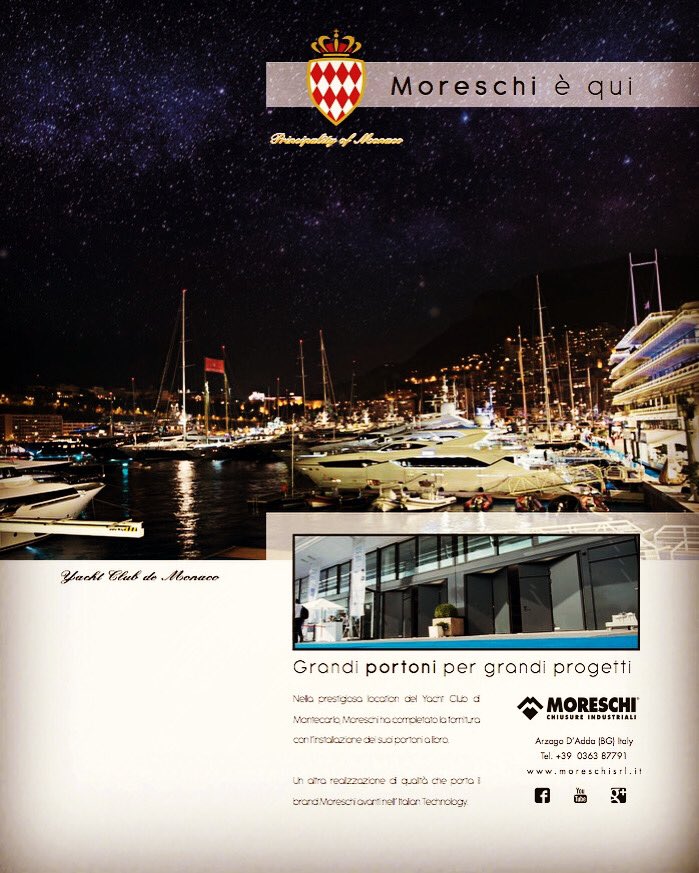 StefanoMoresch1's tweet photo. Moreschi is here .... #moreschisrl #moreschiportoni #chiusureindustriali #portoniindustriali #industrialdoor #industrialdoors #industrial #doors #montecarlo #principatodimonaco #italy #bergamo #madeinitaly #prodottoitaliano #yachting #yachtingclubmontecarlo #weopenyourfuture https://t.co/7XsQjv2AM2