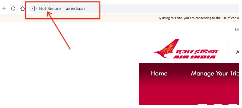 A relative is flying on Air India b/c of an ailing family member during COVID and I wanted to upgrade him to business. @airindiain Your site (airindia.in/bid-upgrade/Bi…) does not use TLS and is completely insecure! This is how people's identity and credentials are stolen. Fix ASAP!