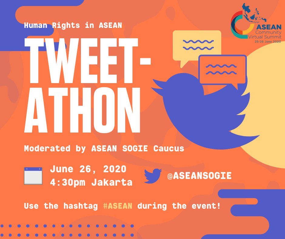 acscapfph's tweet photo. In conjunction with ASEAN Community Summit, we present: Human Rights in ASEAN Tweetathon 🎉🐦

On June 26, starting from 4:30pm Jakarta time we will begin discussion on ASEAN human rights situation that have significantly deteriorated due to the pandemic #ASEAN https://t.co/B6Bi1l1sA3