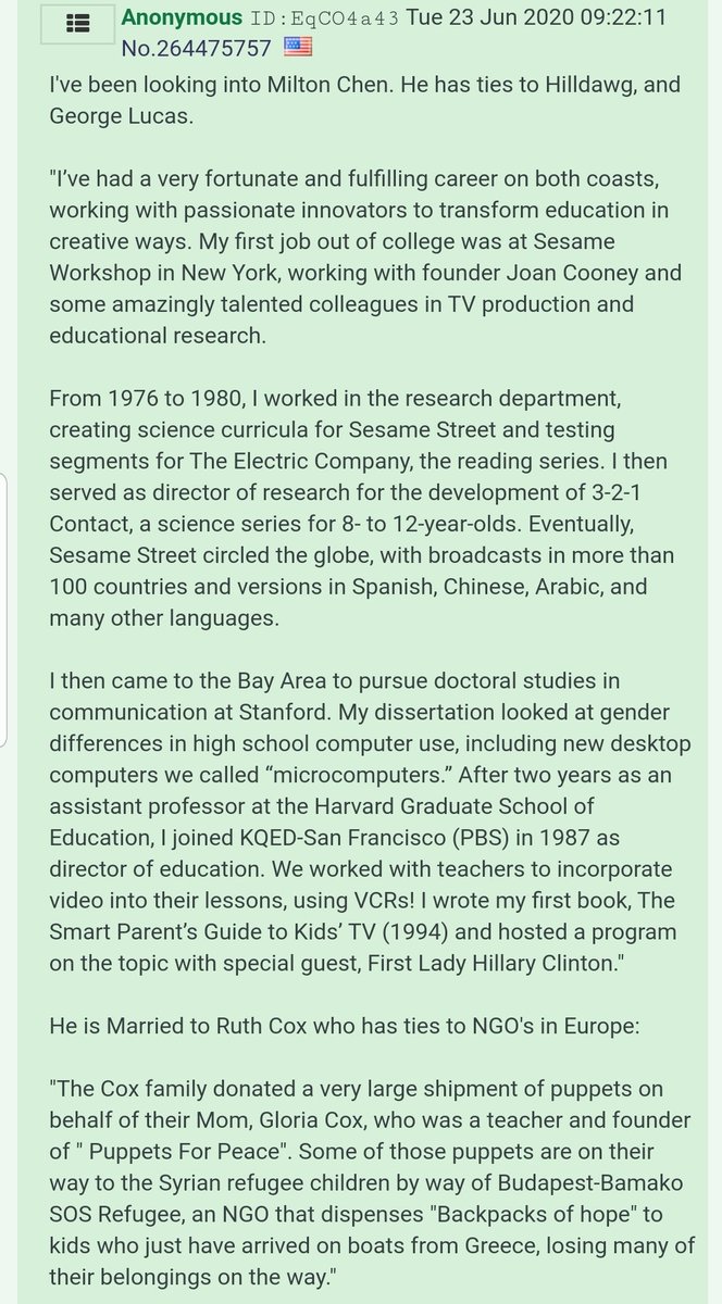 Milton Chen on Thousand Currents BoD & tief to Europe NGO, Sesame Street & kids (suspicious)