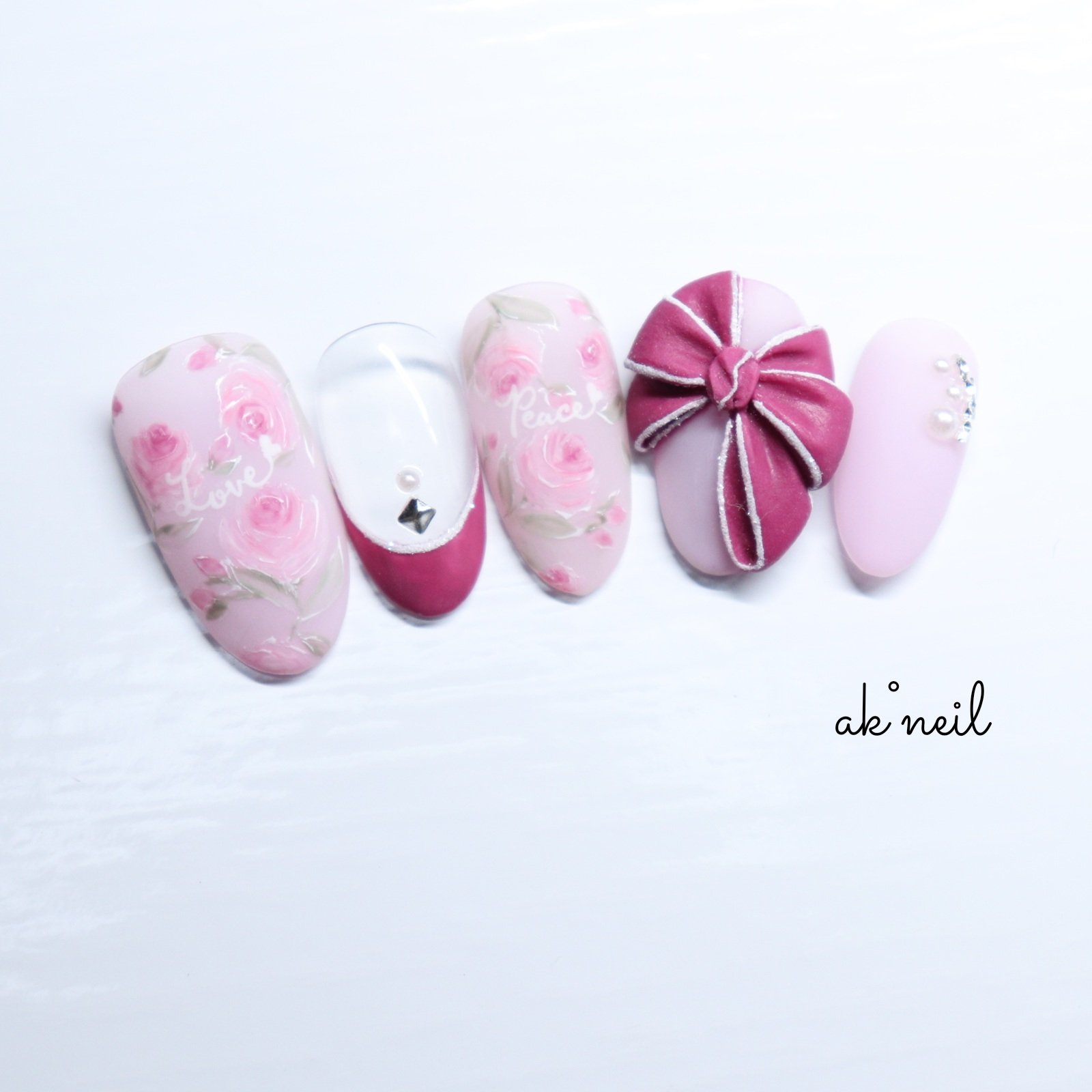 Akolea Nail5 リボンネイル ジェルネイル ネイルアート ネイルデザイン リボンネイル 3dネイル 薔薇ネイル フラワーネイル お洒落ネイル 上品ネイル フレンチネイル T Co C3pjtzr3pv Twitter