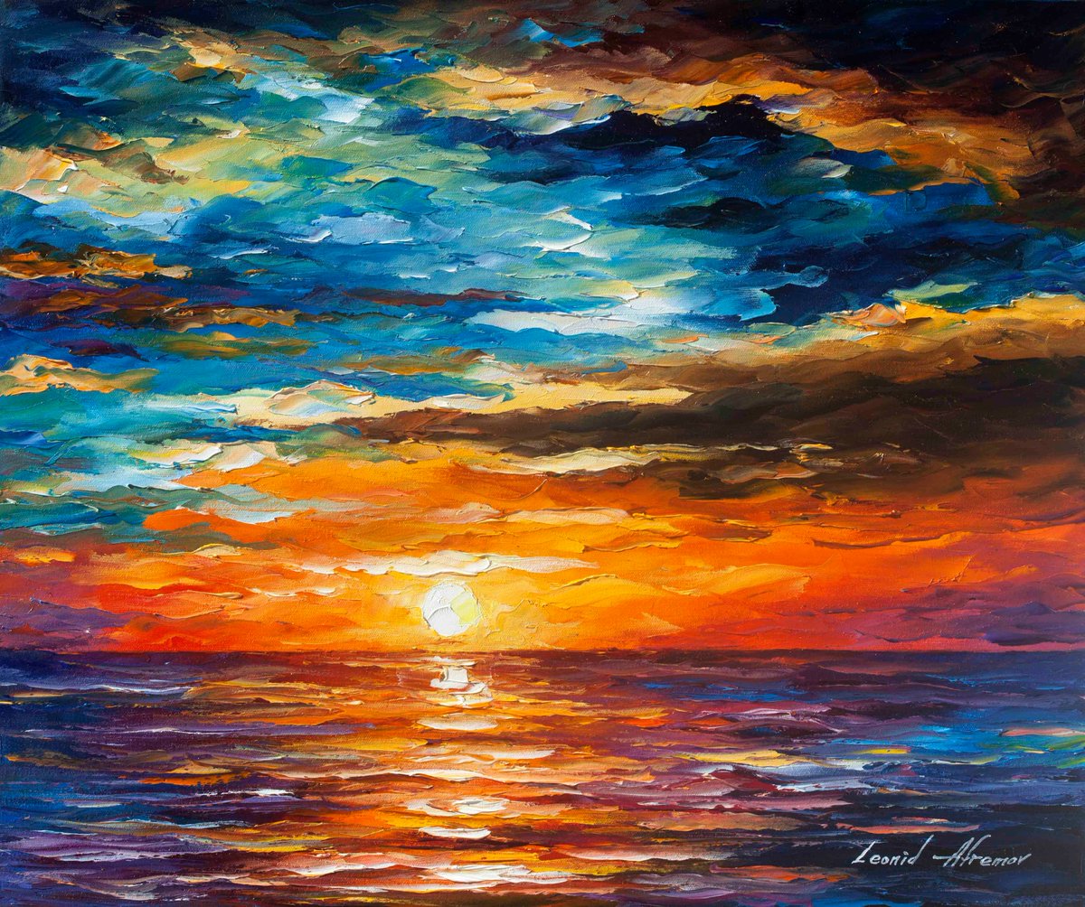DREAM CLOUDS — PALETTE KNIFE Oil Painting On Canvas By Leonid Afremov afremov.com/dream-clouds.h…