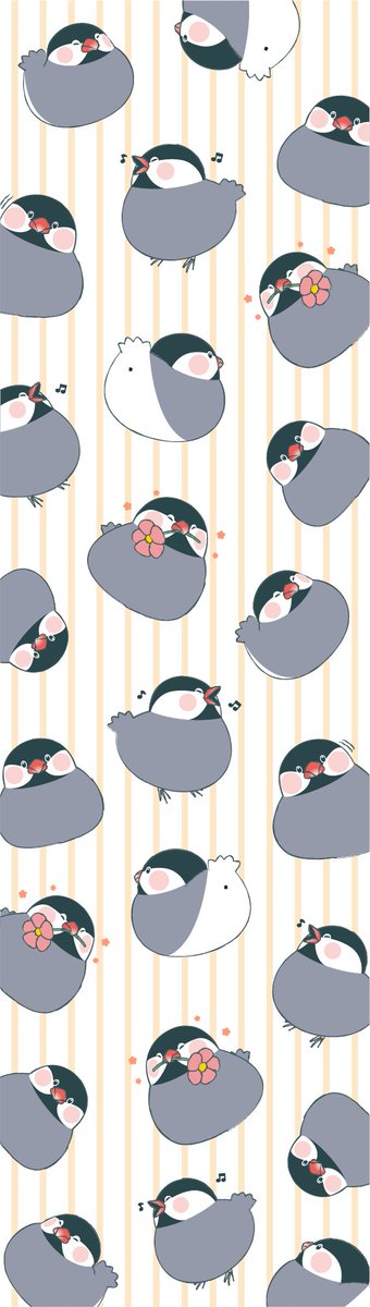 文鳥 イラスト 壁紙 花の画像無料