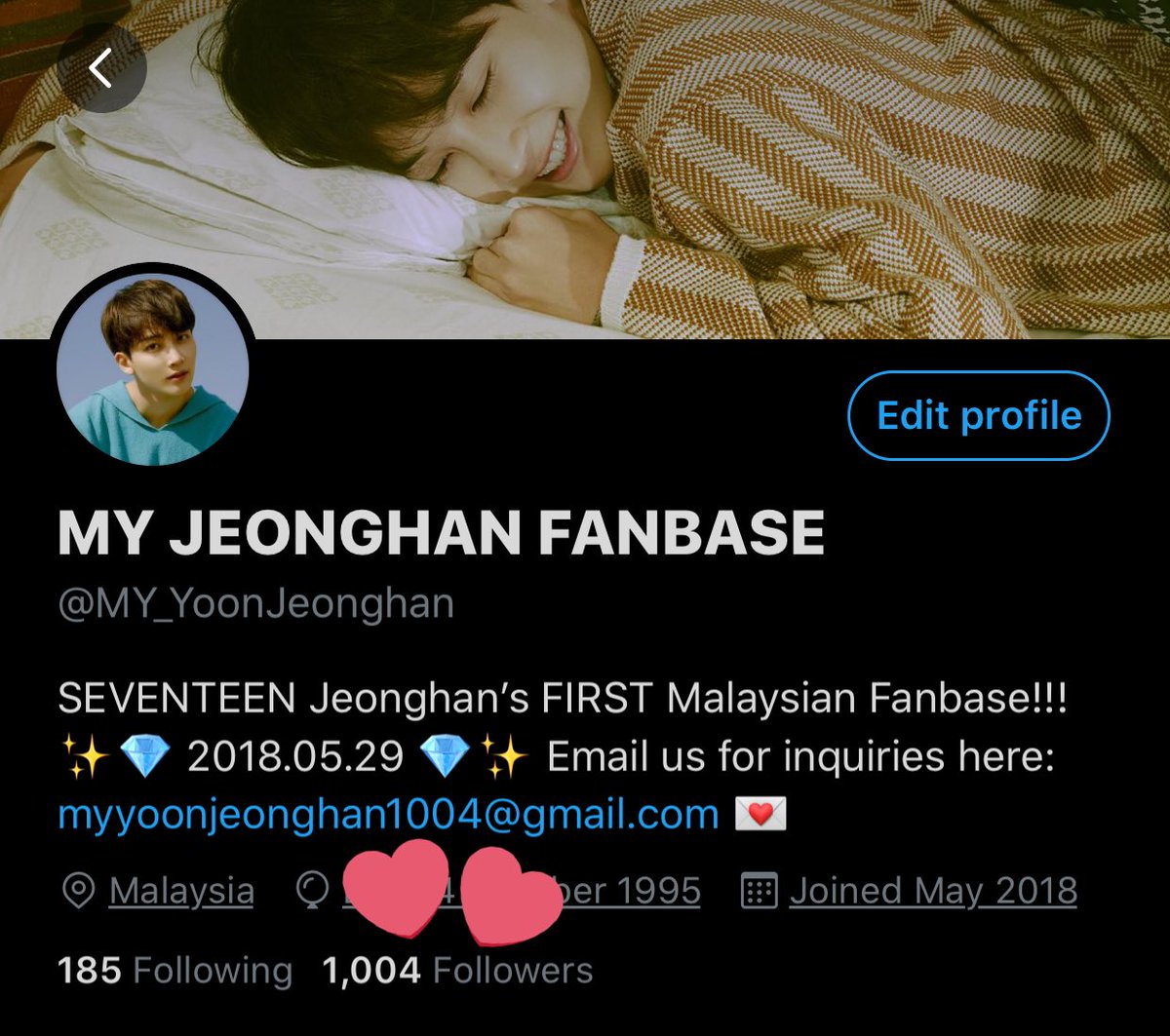 MY JEONGHAN FANBASE has hit 1004k followers! 🥰 Thank you for following us~ 💜 #MyJeonghanFanbaseHit1004