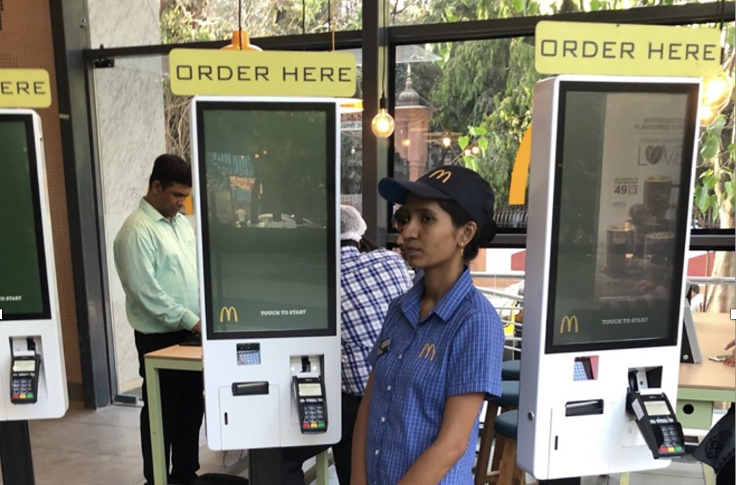 Strategies to Win. SEVEN: Assisted Technology wins People have it hard to learn about tech. Make your communications & UX for least common denominator and not for your peers to say 'wow'Here's a human at a self order Kiosk. Invest in assistance to reap benefit in long term
