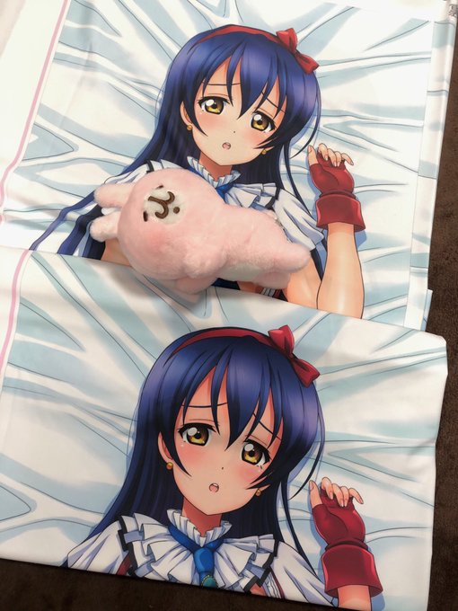 うみちゃー抱き枕の色更チェック中。 