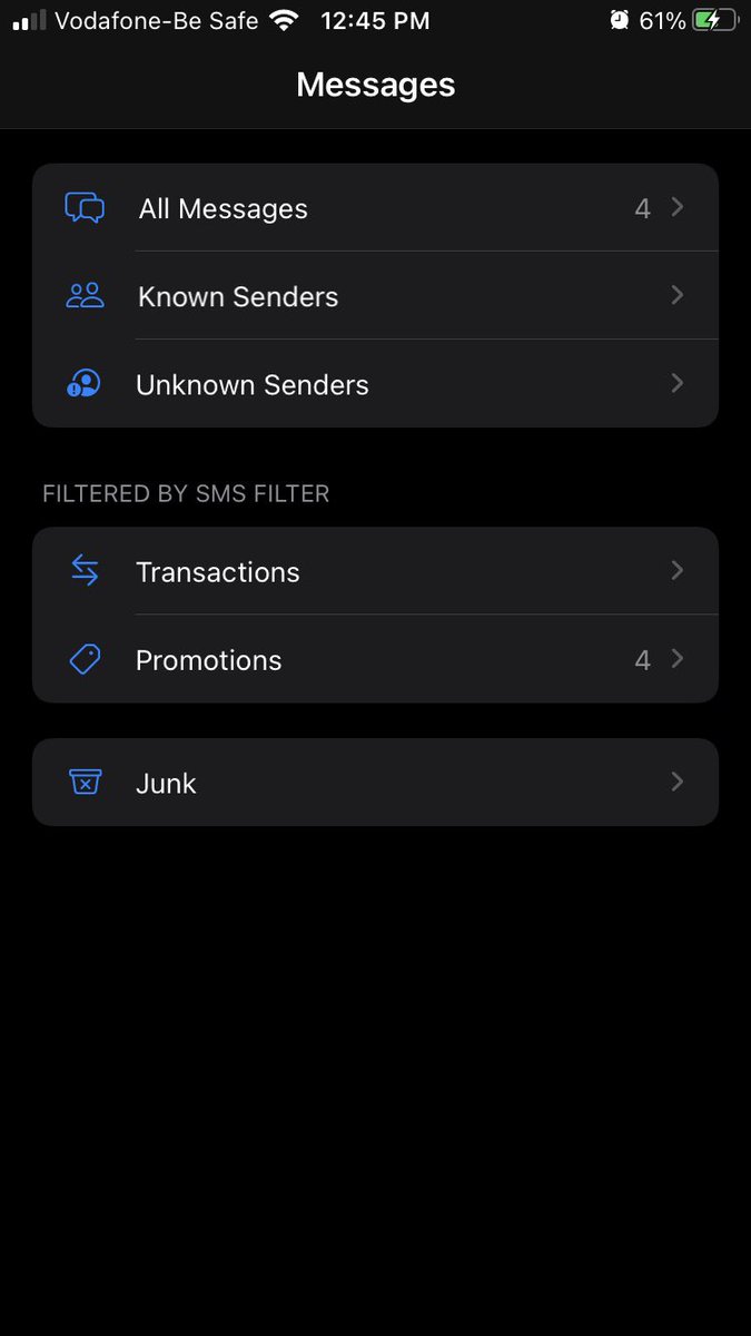 _appukhote's tweet image. Day 2 of exploring iOS 14 -
Messages app no longer filters  promotional messages under “Known Senders”
A new “Promotions” filter has been introduced which works efficiently.
#iMessage #iOS14 #iOS14DevBeta1 #WWDC2020