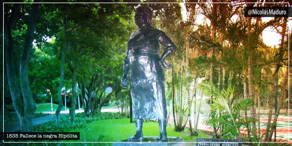 185 años se cumplen de la siembra de la querida y valiente, Negra Hipólita. Mujer que nos dejó un legado de entrega y amor sublime por nuestros hijos e hijas. El pueblo venezolano honrará siempre la memoria de la segunda madre de nuestro Padre de la Patria.